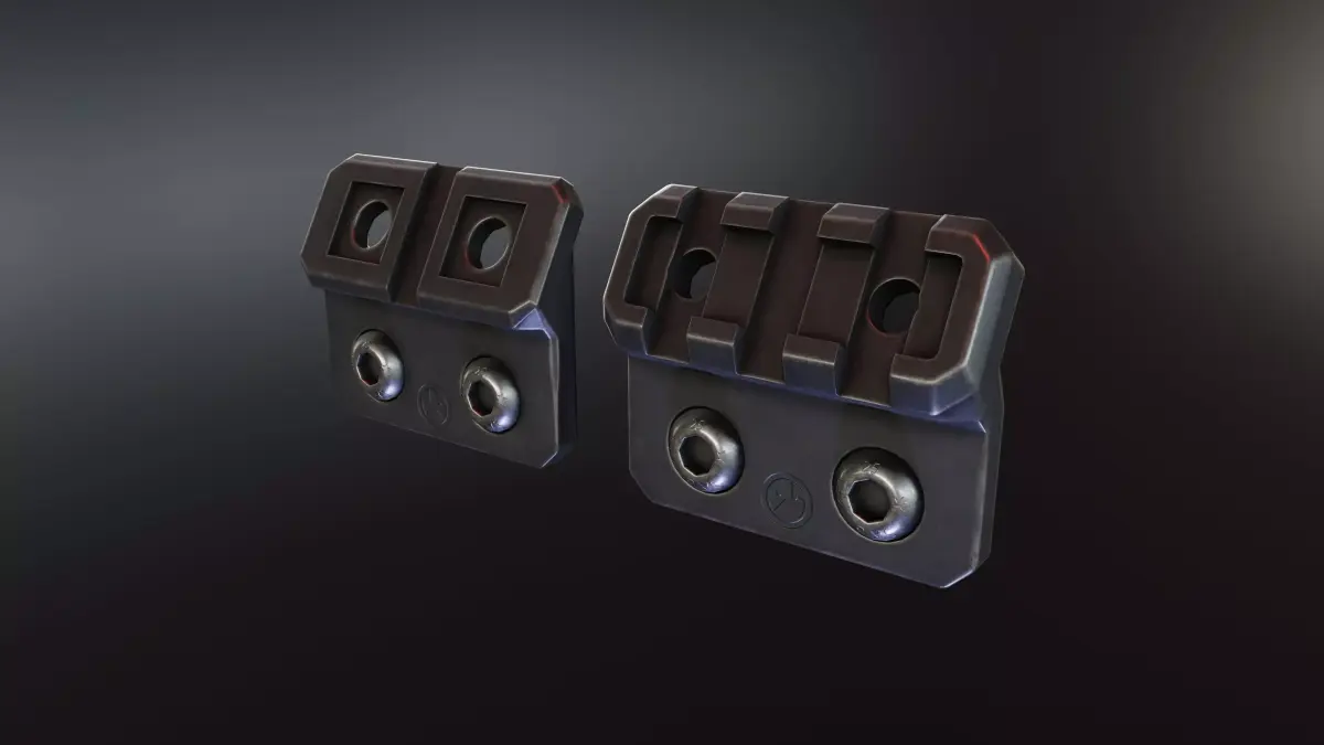 MLOK offset mounts Low-poly 3D model