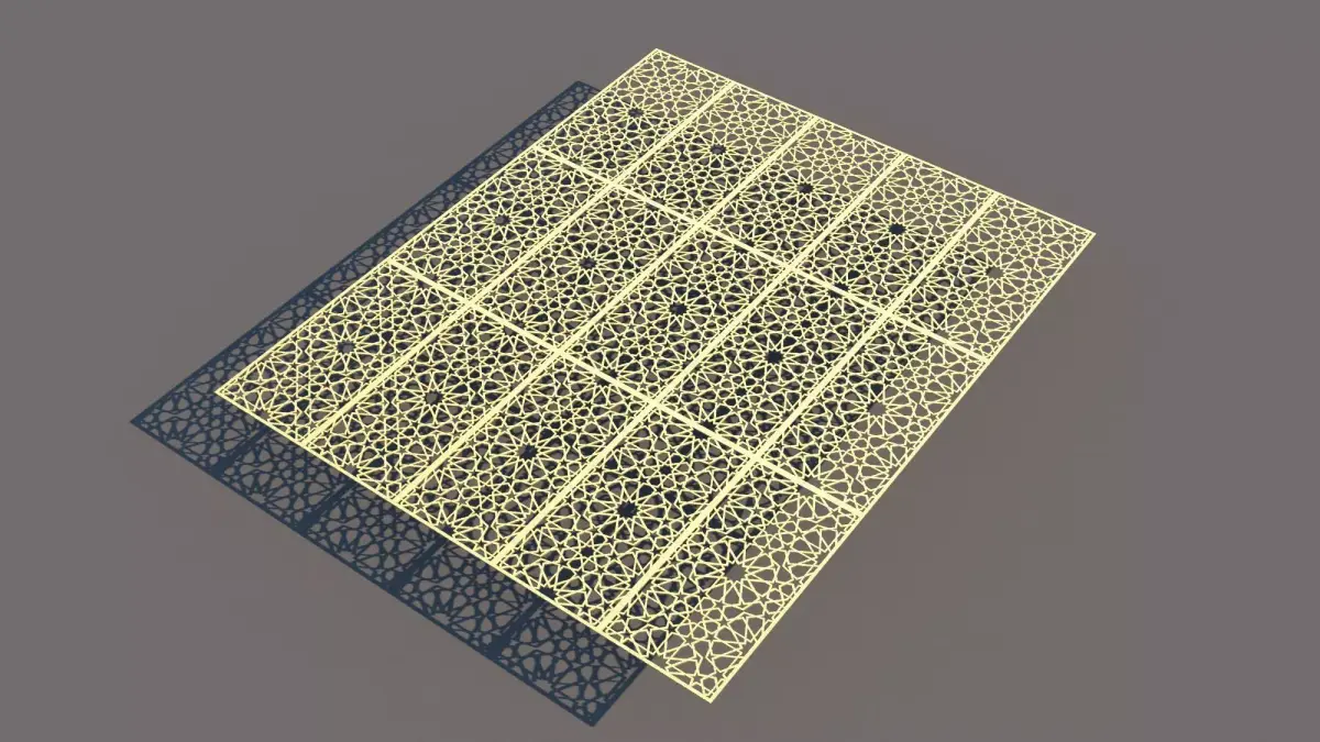 Gold Morrocan Pattern Decorative Panel Free 3D model