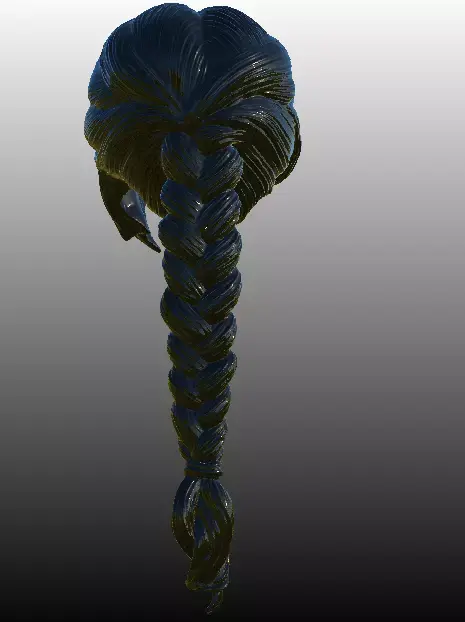 black hair 3d 3D model