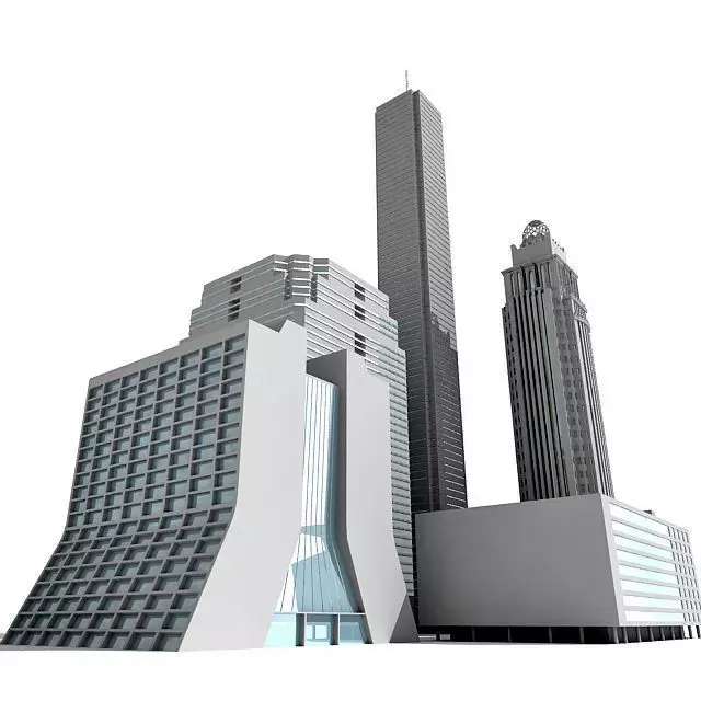 5 Cityscape Buildings 3D model
