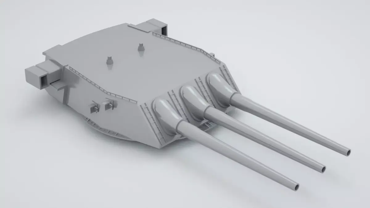 16 inch - 406mm Triple Naval Gun Mk6 3D model