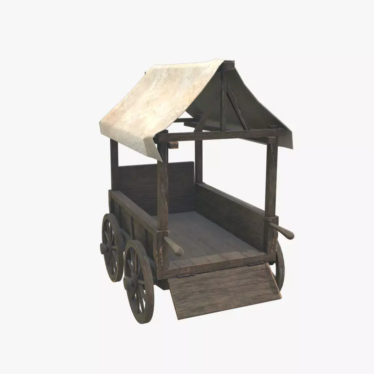 Medieval Cart V01 Low-poly 3D model