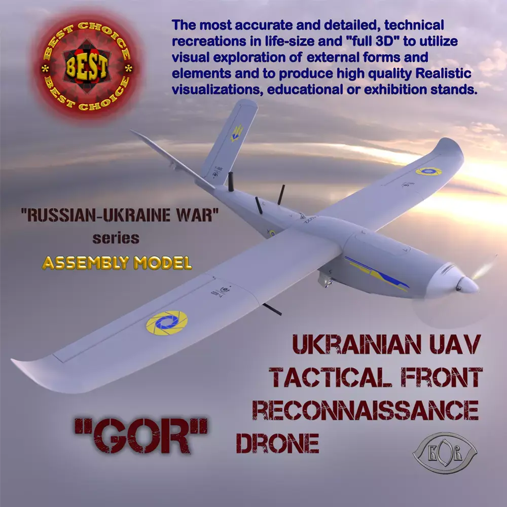 Ukrainian UAV GOR Tactical military reconnaissance drone  3D model