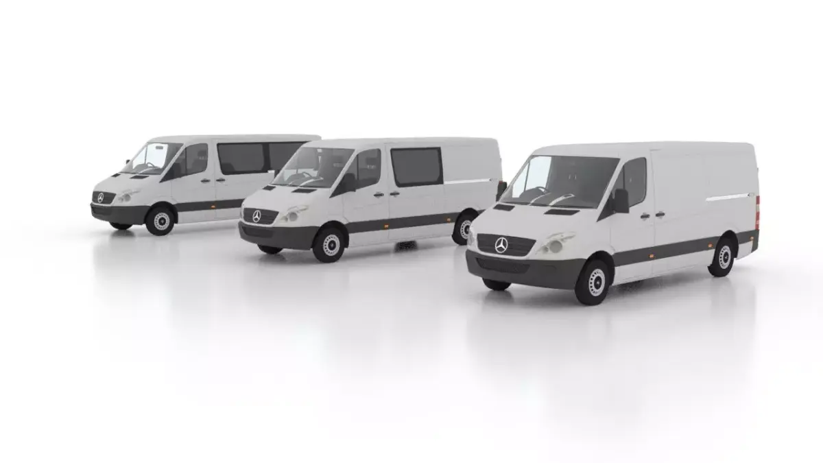 Mercedes Benz Sprinter L2H1 2009 Collection UK 3D Model Pack