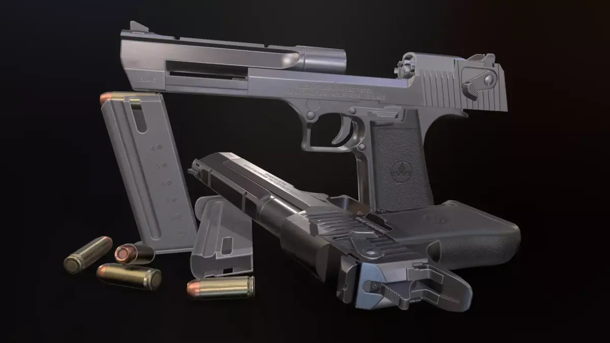Desert eagle Low-poly 3D model 4