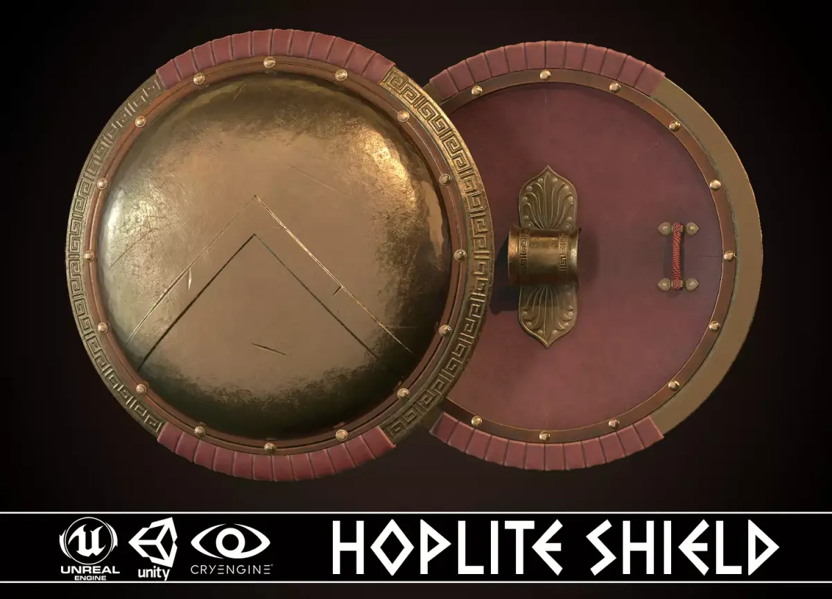 Hoplite Shield Sparta Low-poly 3D model