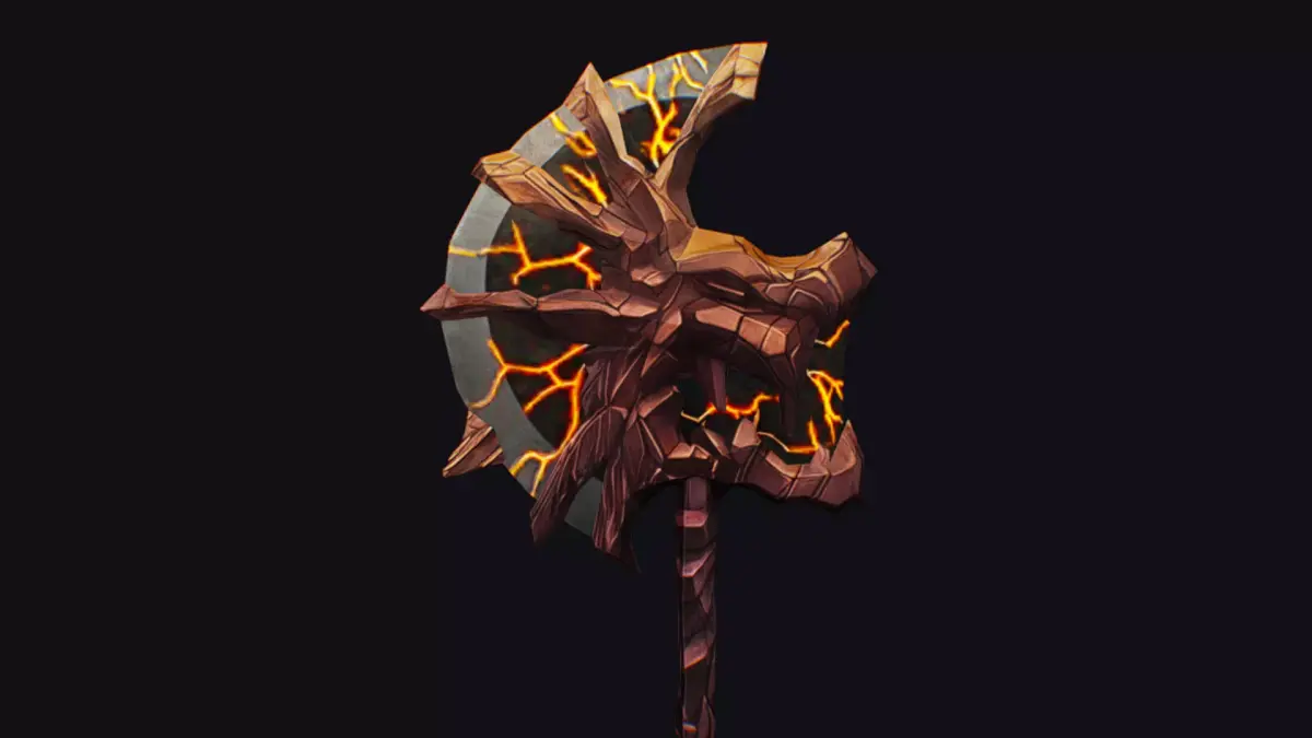 Axe Twohanded Large Weapon Cutting Fantasy Melee Hatchet Low-poly 3D model purchase