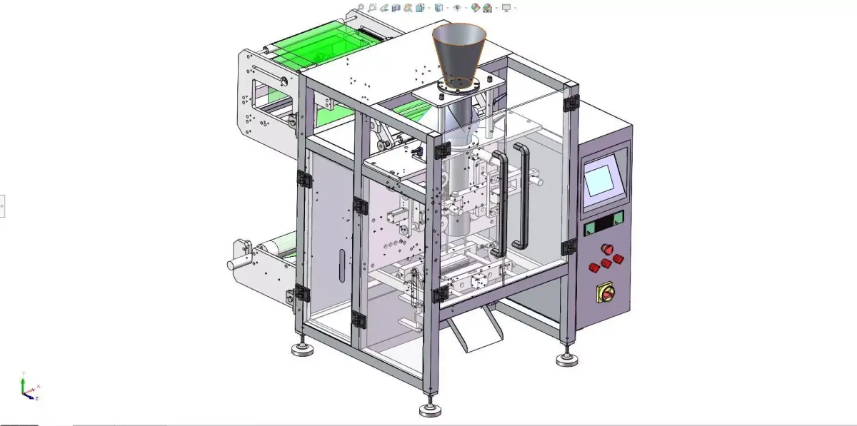 VFFS vertical packaging machine MZ320  3D model