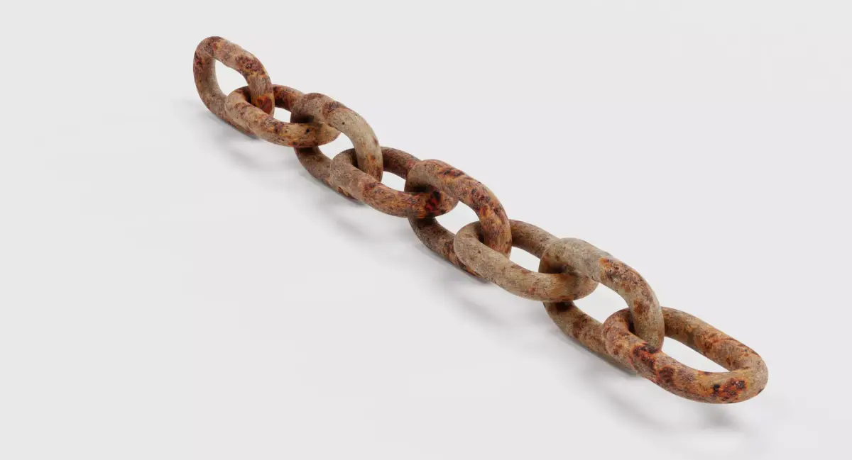 Rusty Chain V1 - Heavy Duty Steel Proof 3D model