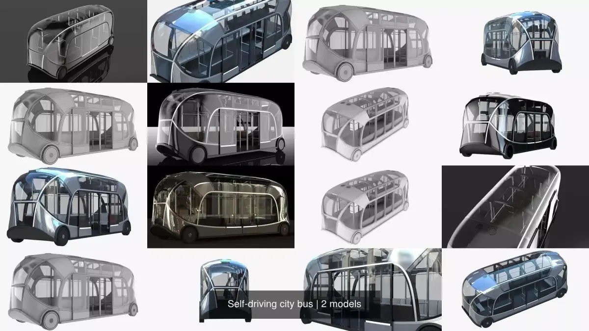 Self-driving city bus 3D Model Pack buy