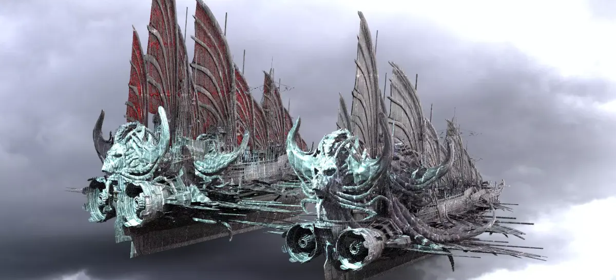 Cthulhu Airship 2 ships  3D model