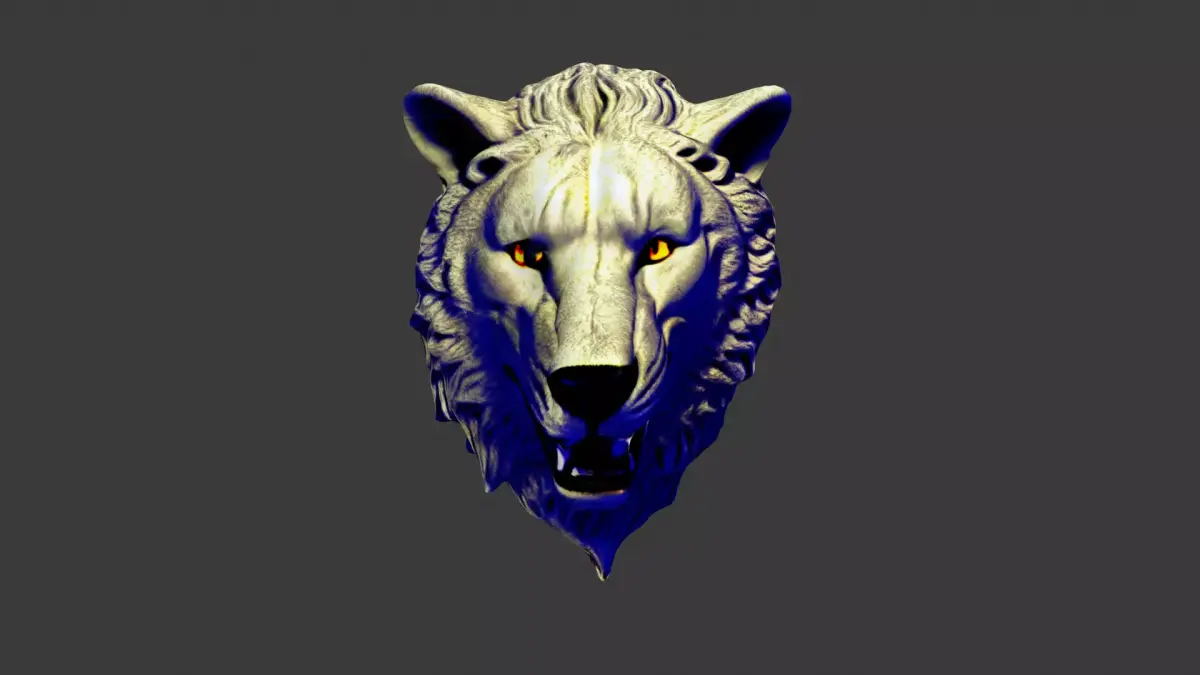Wolf Animal Head Low-poly 3D model