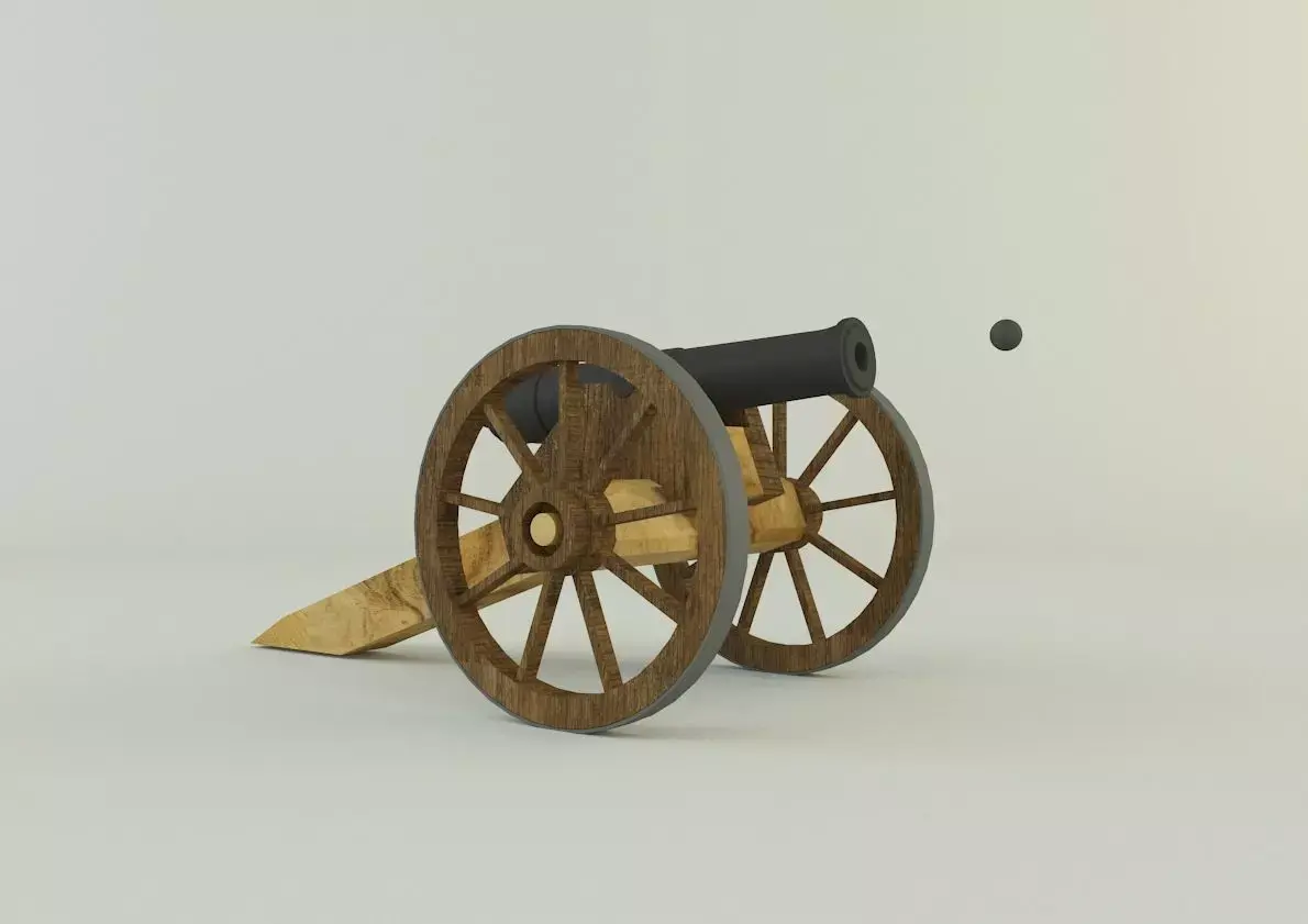 9-5mm cannon gun Low-poly 3D model