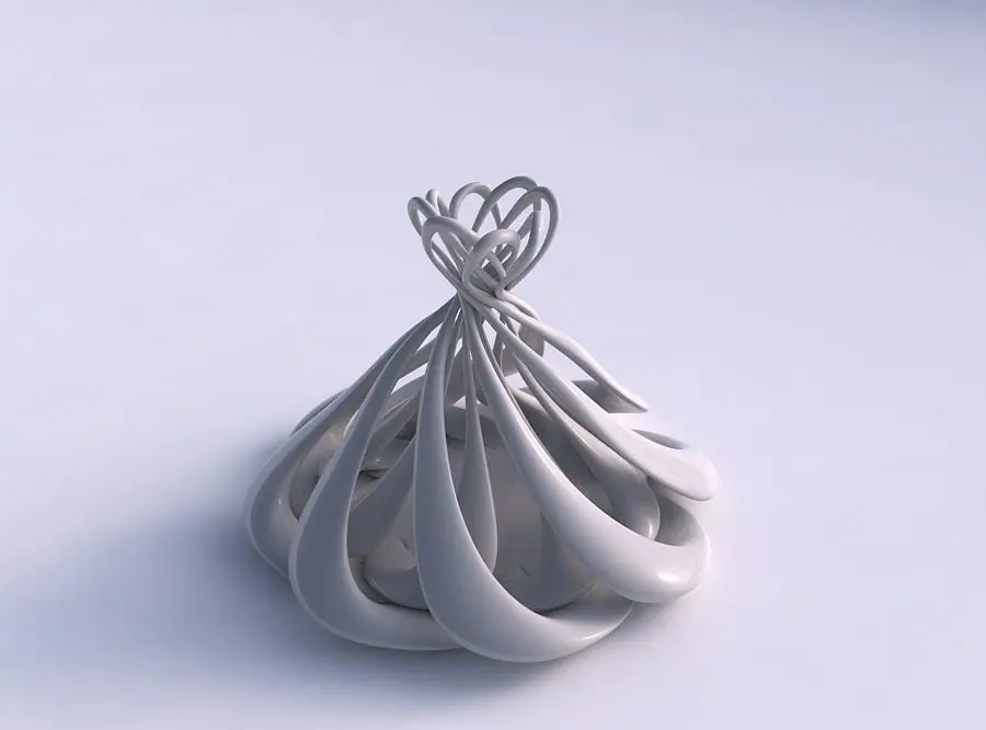 Vase double twisted wide bottom with suqeezed top part strech... 3D print model