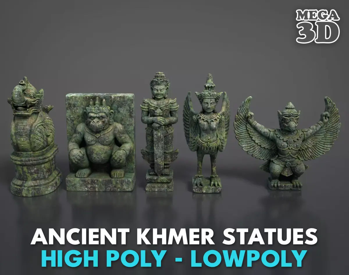 Ancient Khmer Statues -250522 3D Model Collection