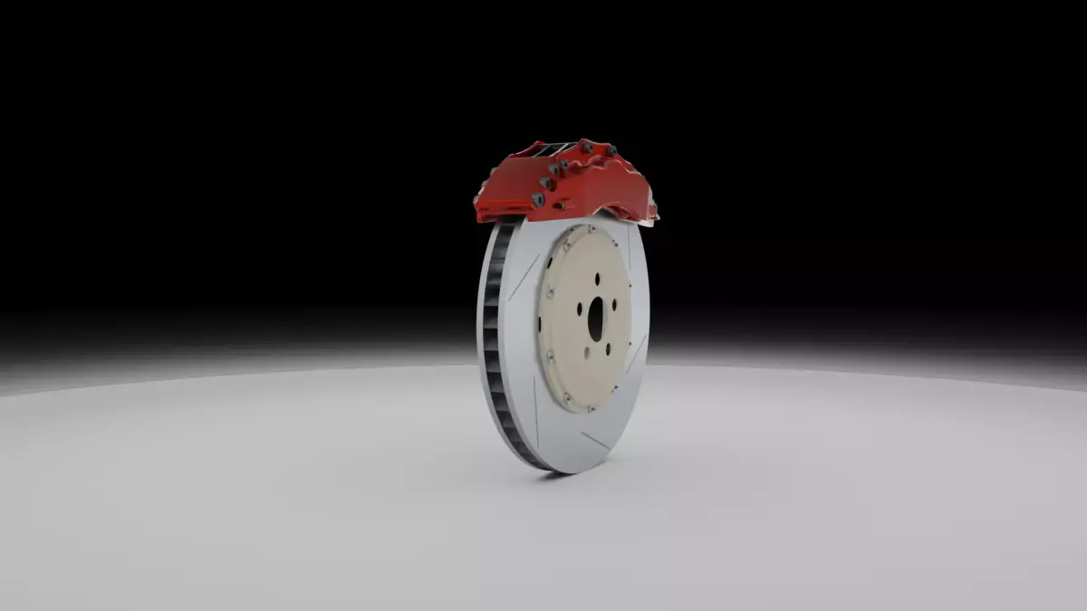 High Poly 6-Pot Brake System Free 3D model