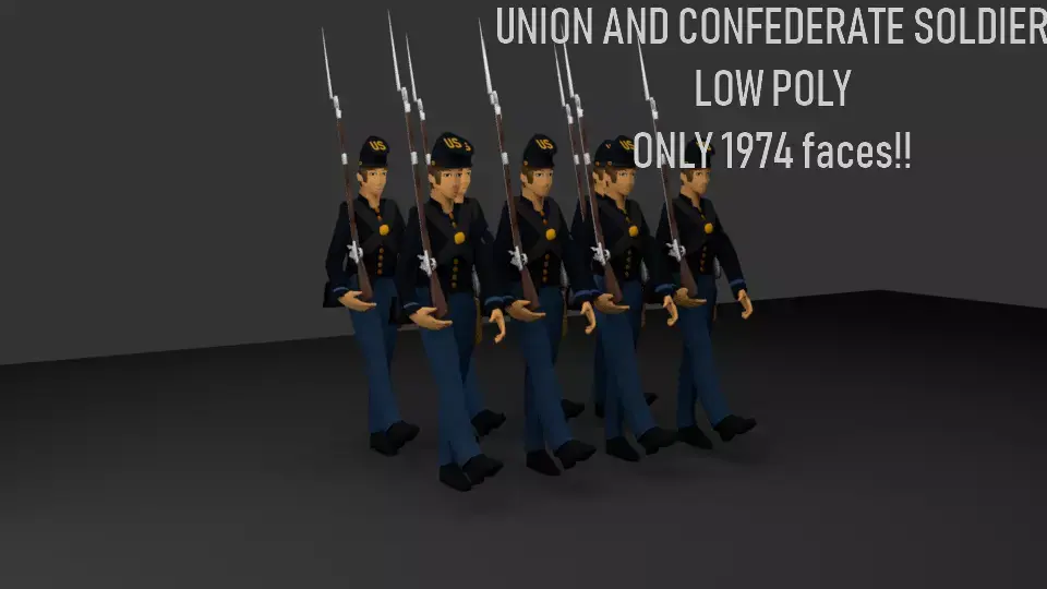 CIVIL WAR SOLDIERS Low-poly 3D model