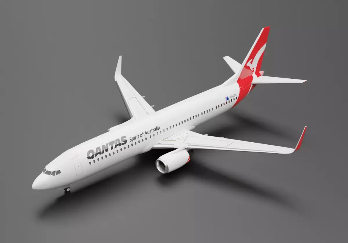 Boeing 737-800 Qantas  3D model