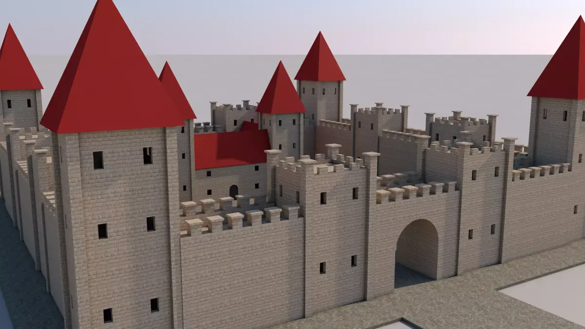 Medieval Castle Low-poly 3D model 4