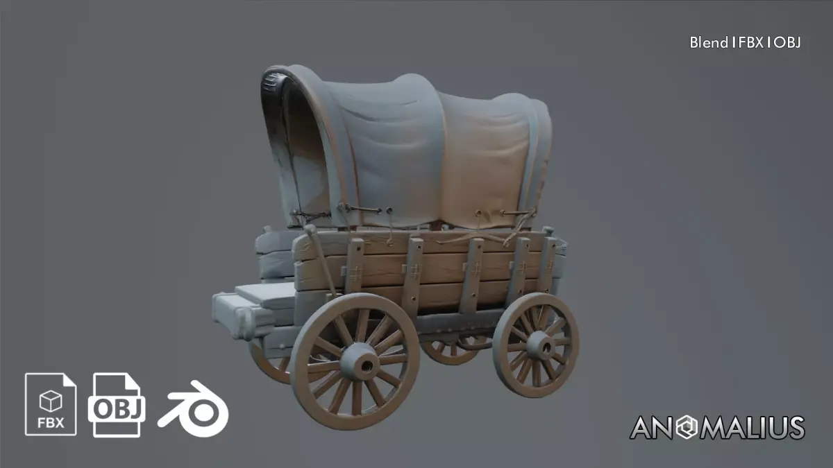horse wagon 3D model