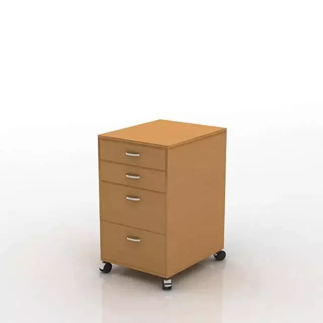 Wooden Filing Cabinet 3D model