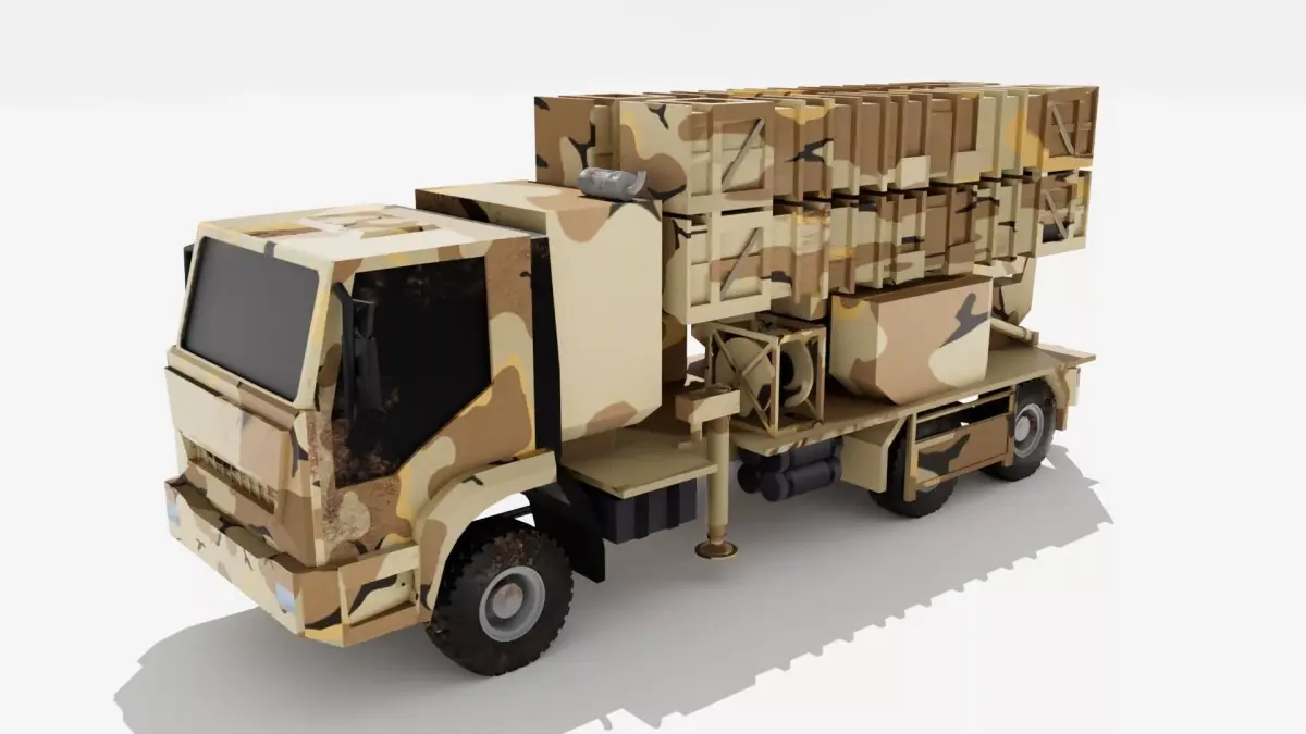 Khordad-15 Iranian Heat Map Low-poly 3D model