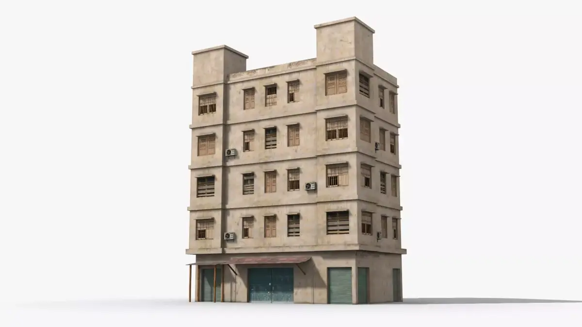 Arab Middle East Building x7 Low-poly 3D model