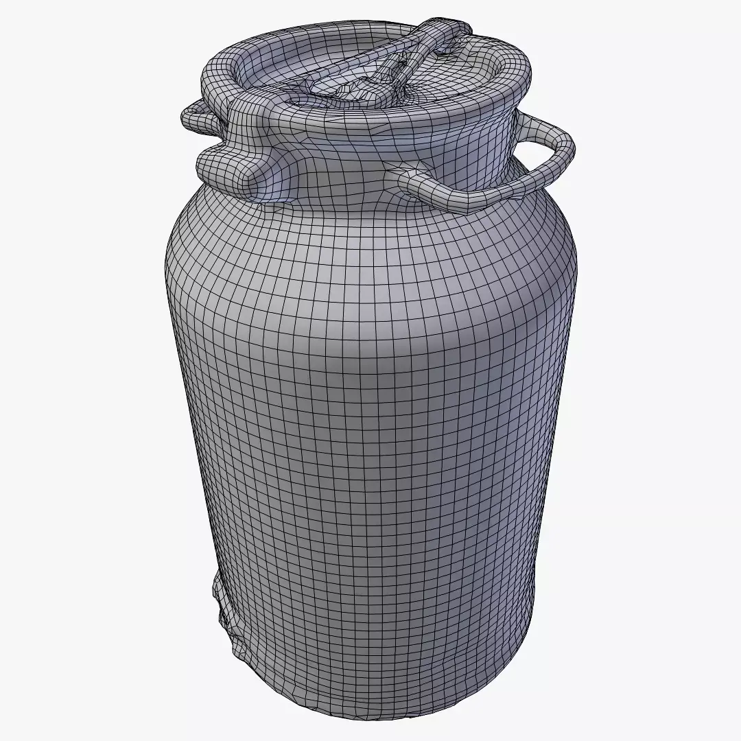  3D Old Aluminum Flask Low-poly 3D model