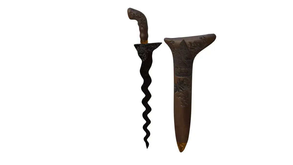 Keris Traditional Weapon From Java Indonesia 3D model