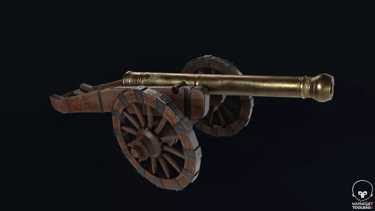 18th Cannon Low-poly 3D model
