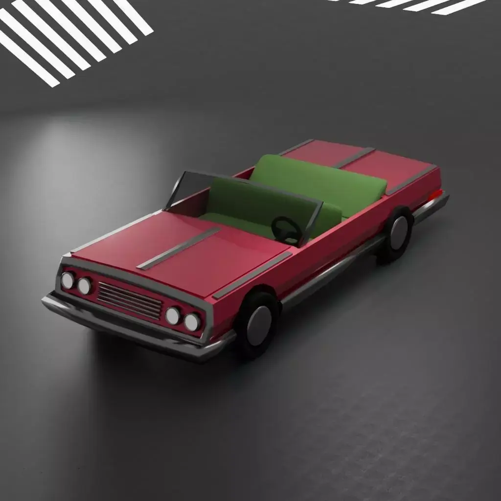 Classic Convertible Impala Low rider car Lowpoly Free 3D model