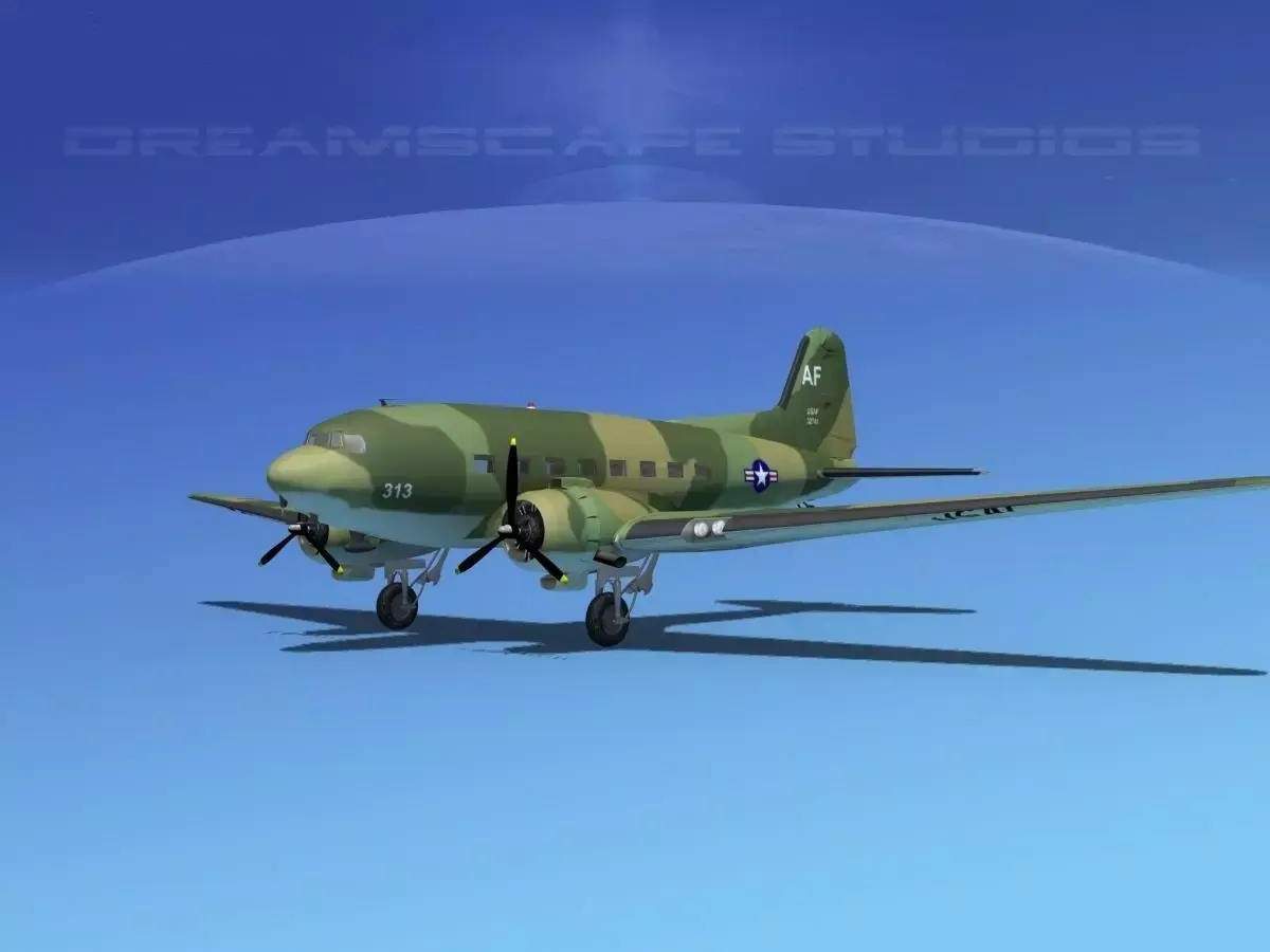 Douglas C-47 Dakota USAF V09 3D model