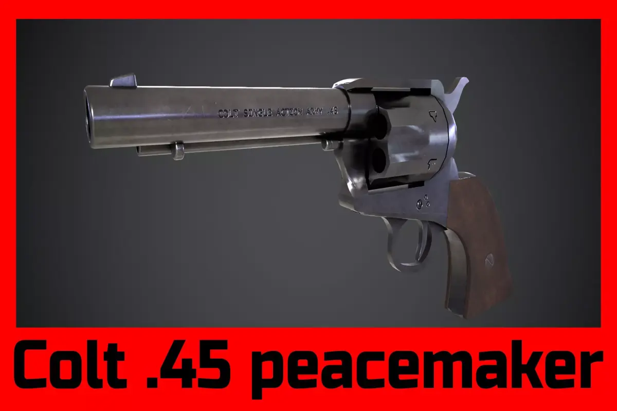 Revolver Colt 45 Peacemaker with Ammo 3D model