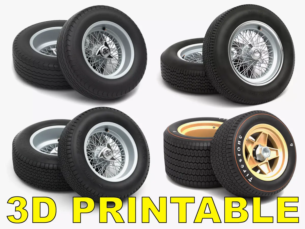 3D Printable Classic Racing Wheels Bundle 3D Model Pack purchase