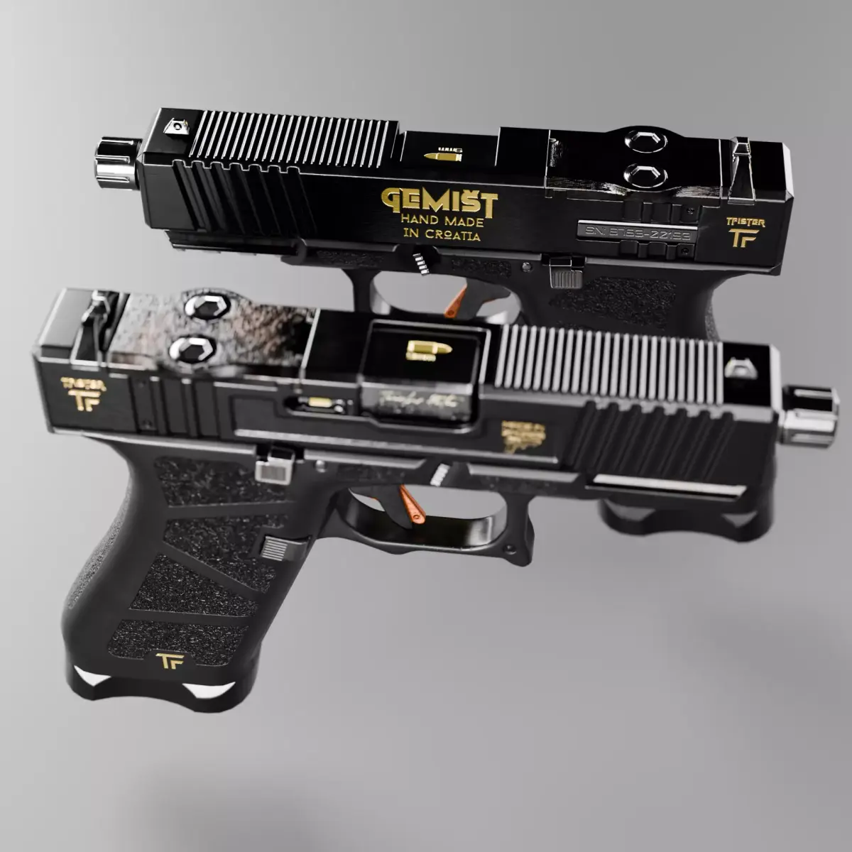 Glock Gemist MK2 Handgun Low-poly 3D model