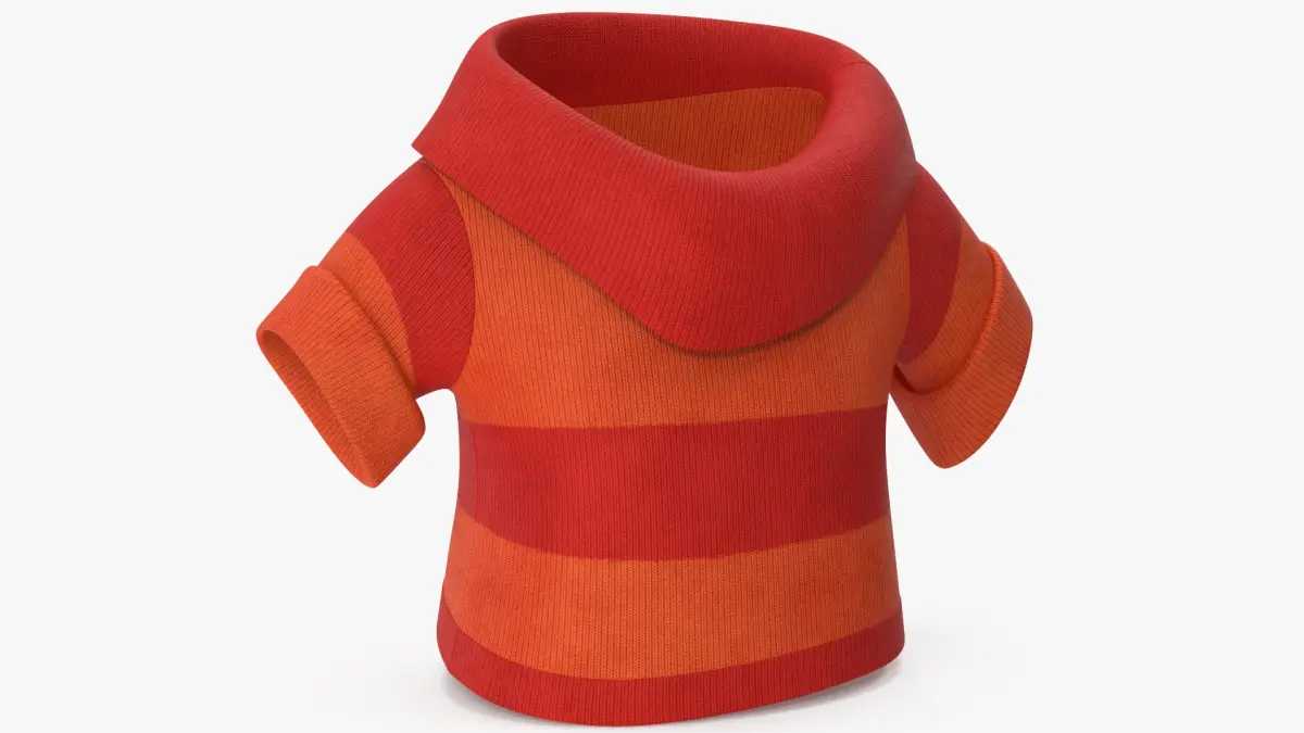 Cartoon Short Sleeve Sweater Red 3D model