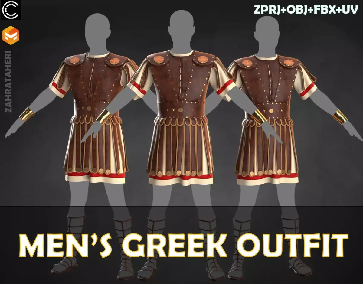 MENS GREEK OUTFIT 3D model