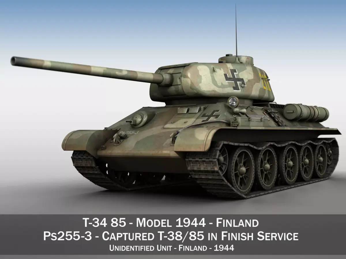 T-34-85 - 212 - Finish Army 3D model