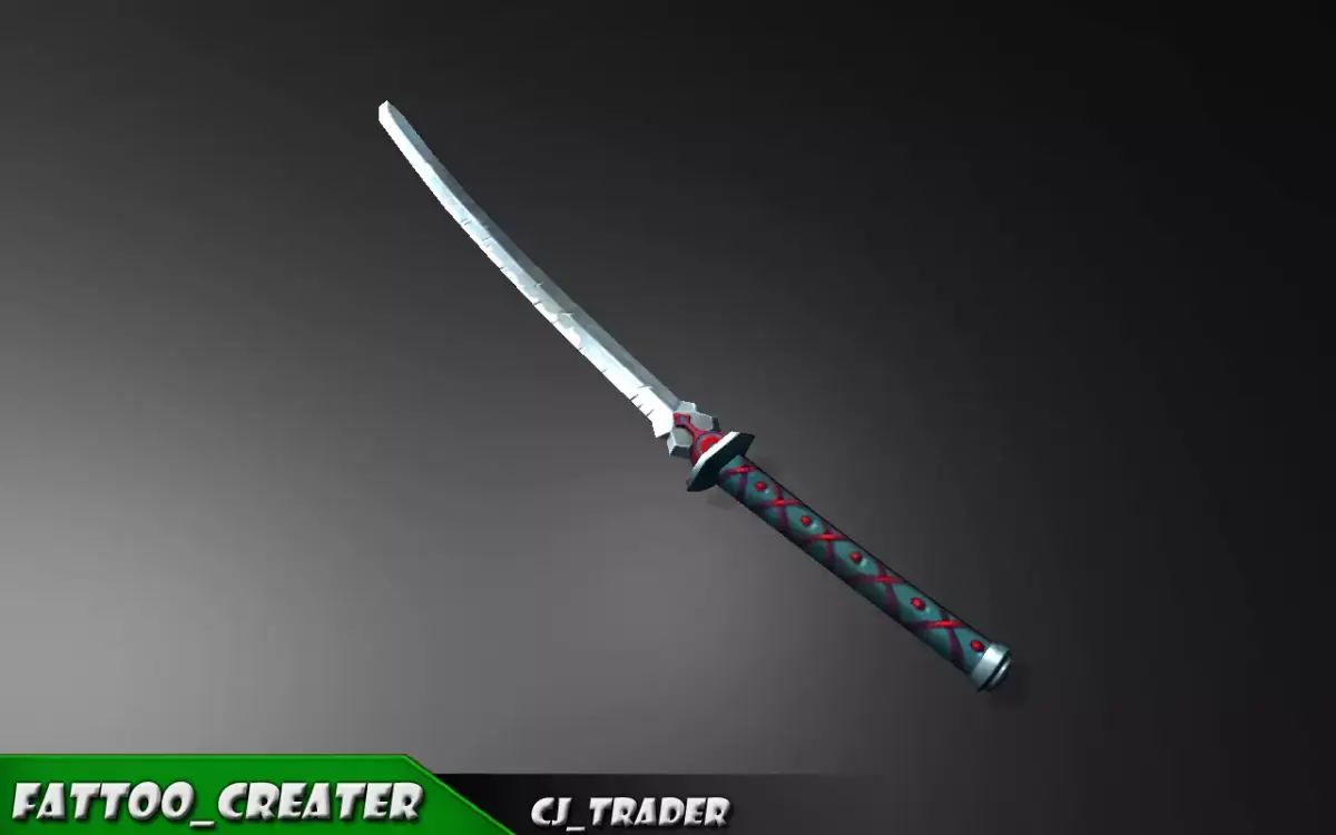 Fantasy Samurai Sword Low-Poly 3d model Low-poly 3D model