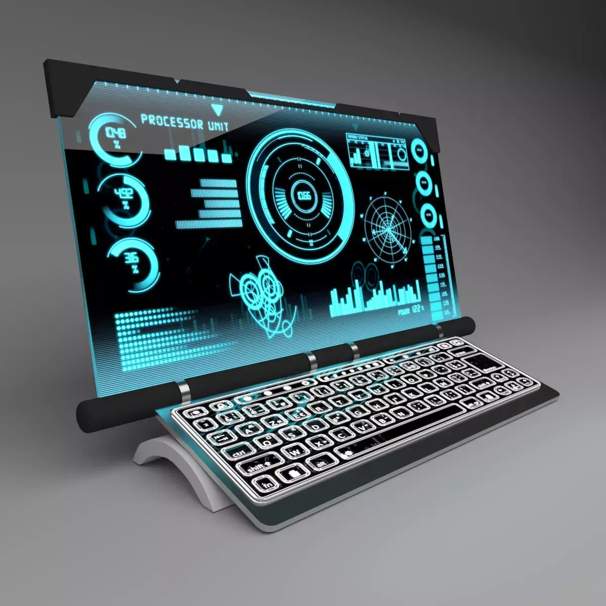Sci-Fi holographic PC 3D model