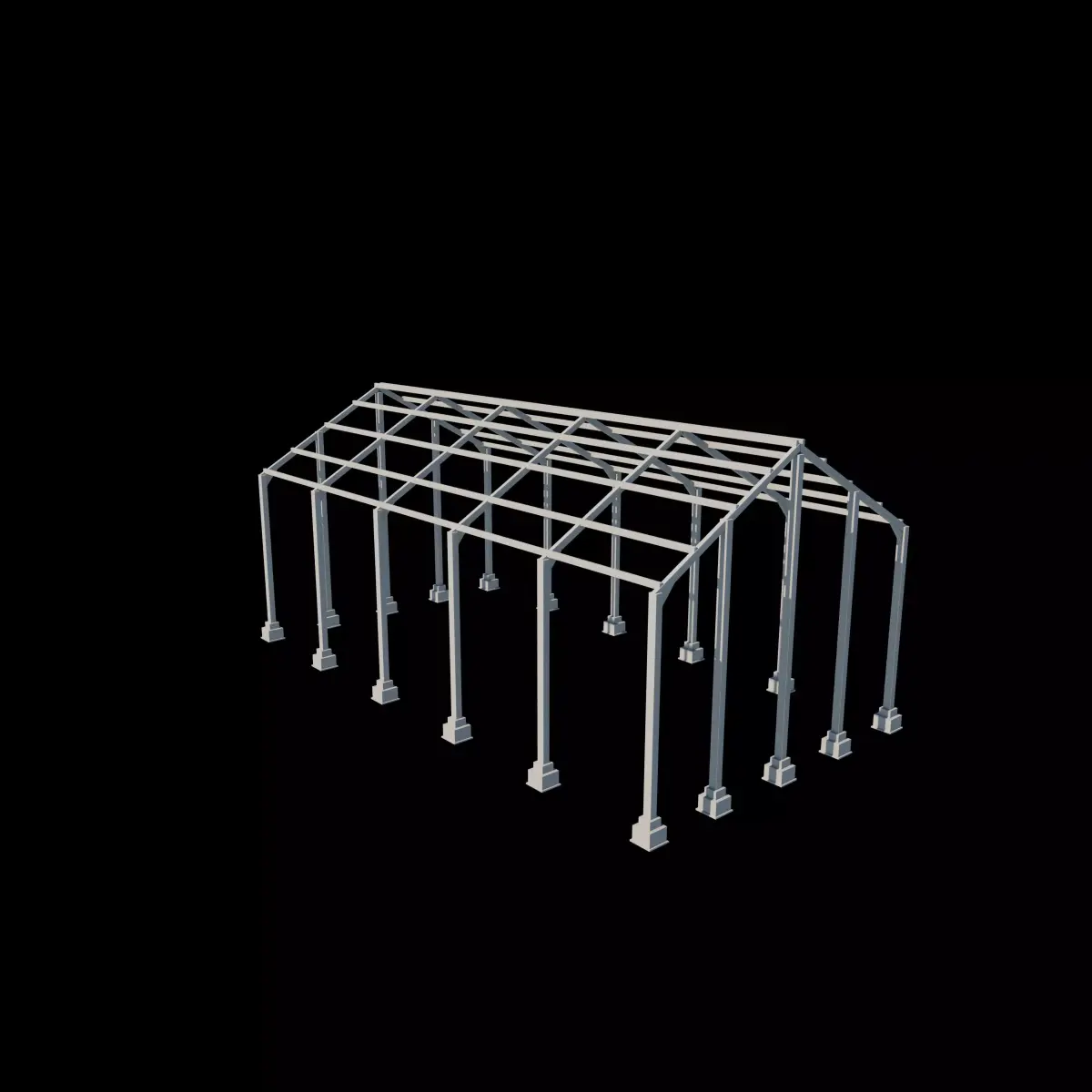 ndustrial metal hangar 3D model