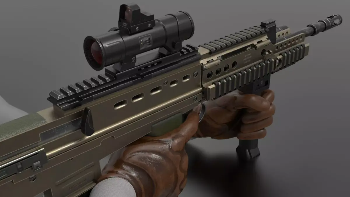 SA80 L85A2 Weapon Fps-Tps Low-poly 3D model