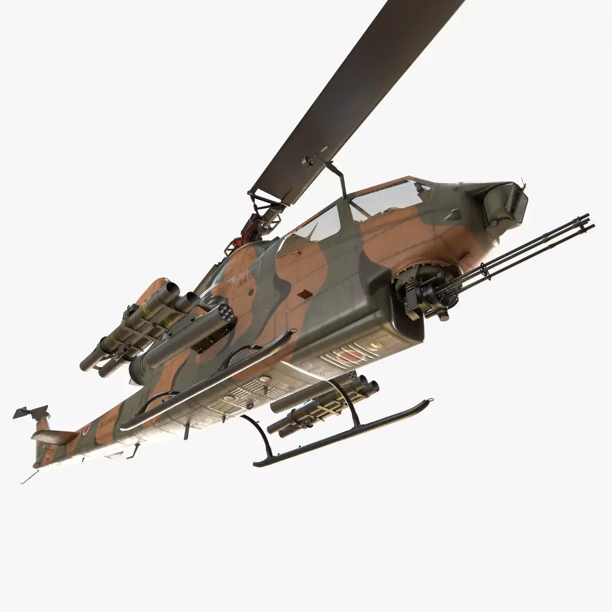 Bell AH-1S Cobra JGSDF Complex Animation Low-poly 3D model