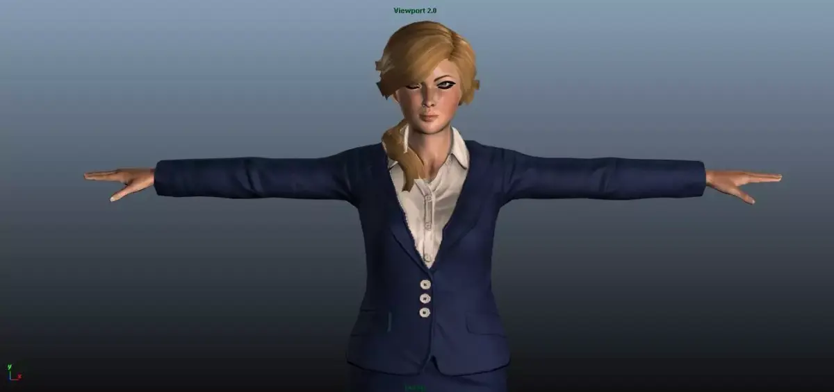 Female Airhostess - Animated Low-poly 3D model