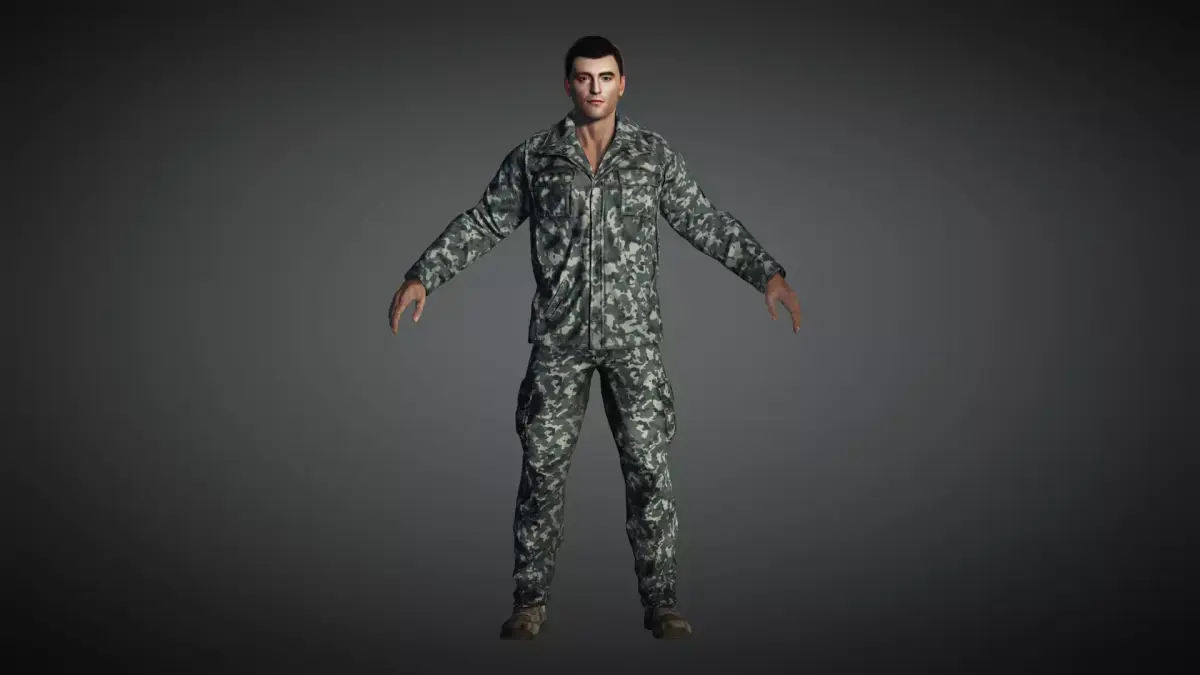 AAA Military Male Character 09 Low-poly 3D model