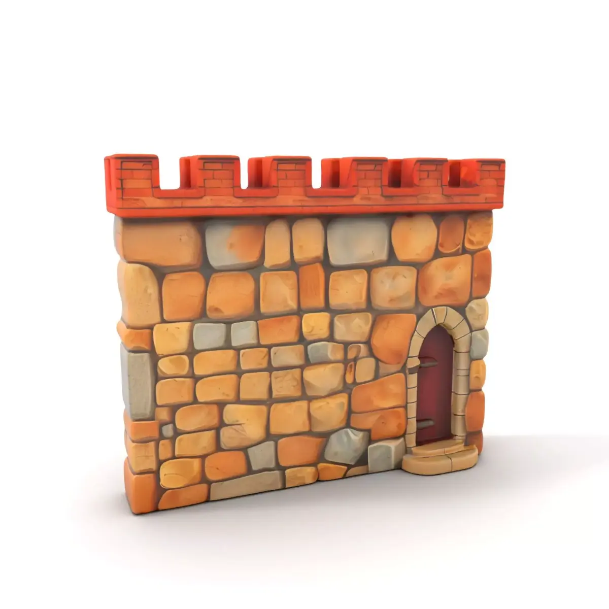 Medieval Stone Wall model pack Low-poly 3D model purchase