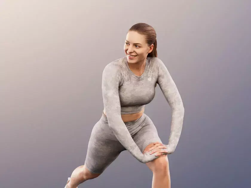 Klara 12620 - Athletic Woman Stretching Low-poly 3D model