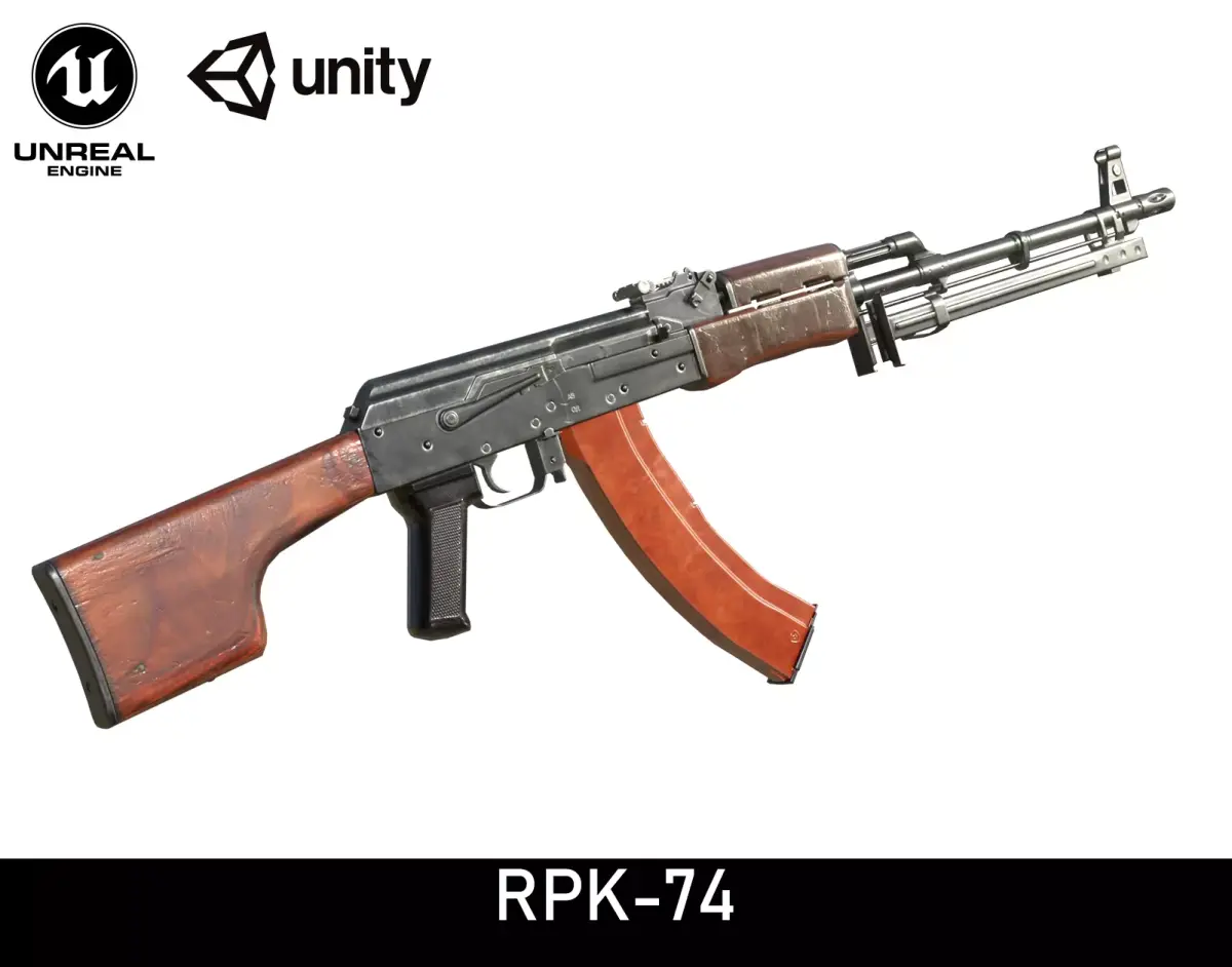 RPK-74 ak - rifle Low-poly 3D model