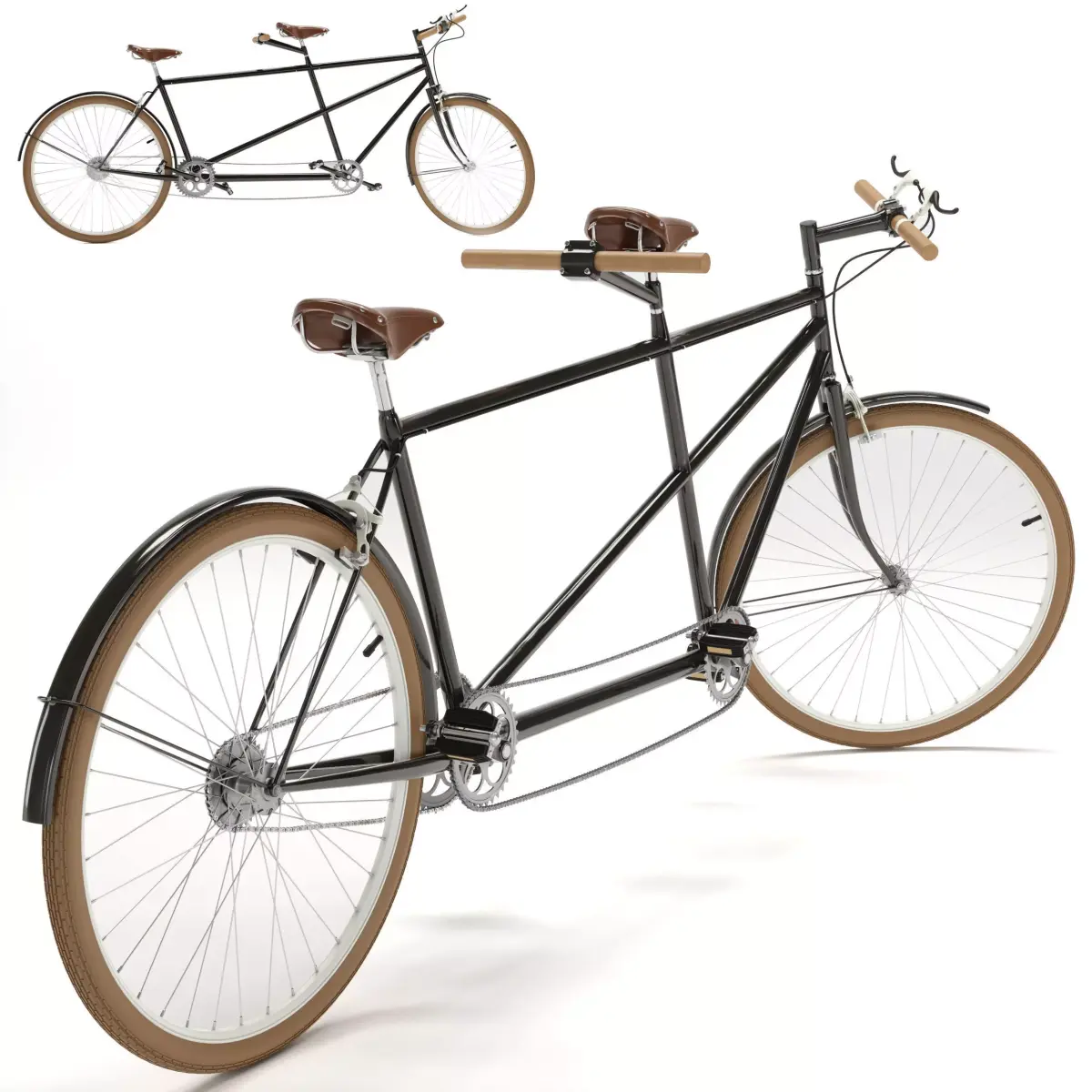 Tandem Bicycle 3D model by Di06