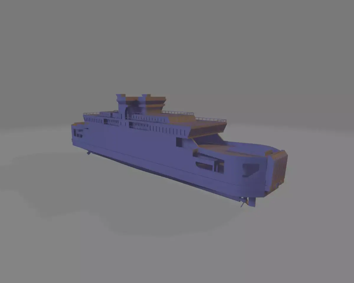 Ferry ro-ro ship miniature 3D print model